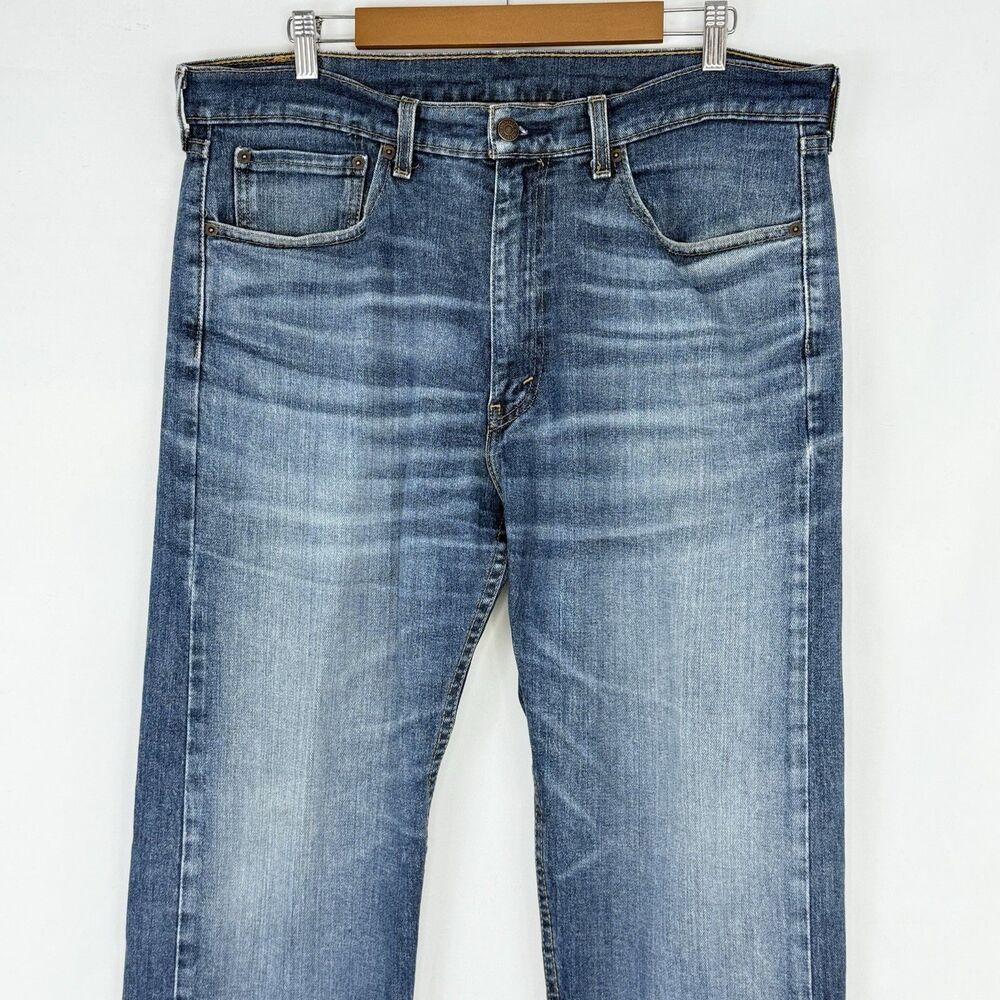 Levis 505 Mens Size 36 X 34 Blue Denim Zip Fly Jeans - Picture 4 of 12